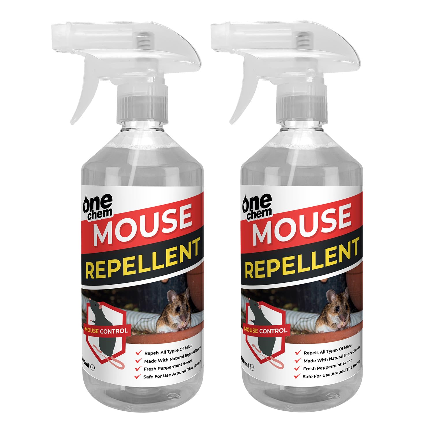 One Chem Mouse Repellent Spray, 2 x 500ml, Peppermint Scent