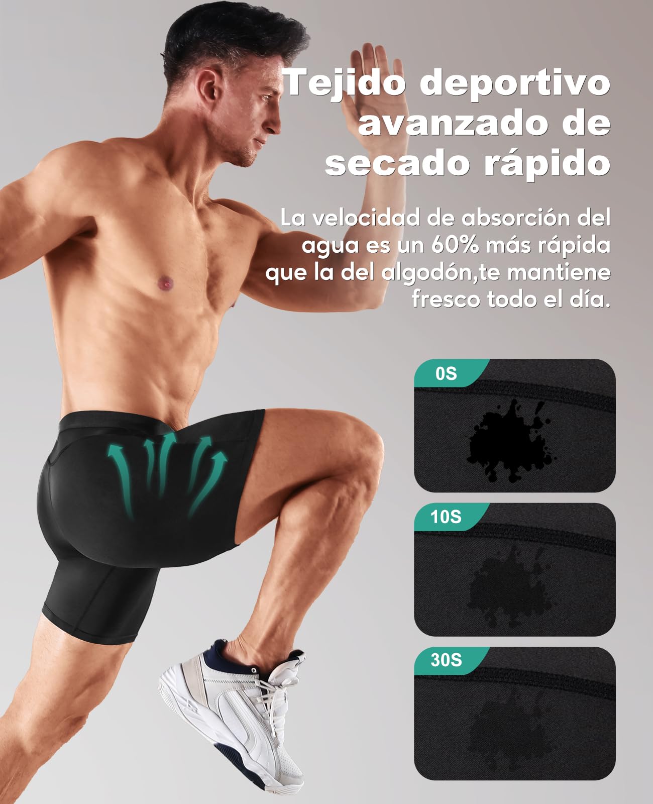 Niksa Bóxer para Hombre Pack de 3 Calzoncillos Deportivos Ropa Interior Funcional Shorts de Compresión