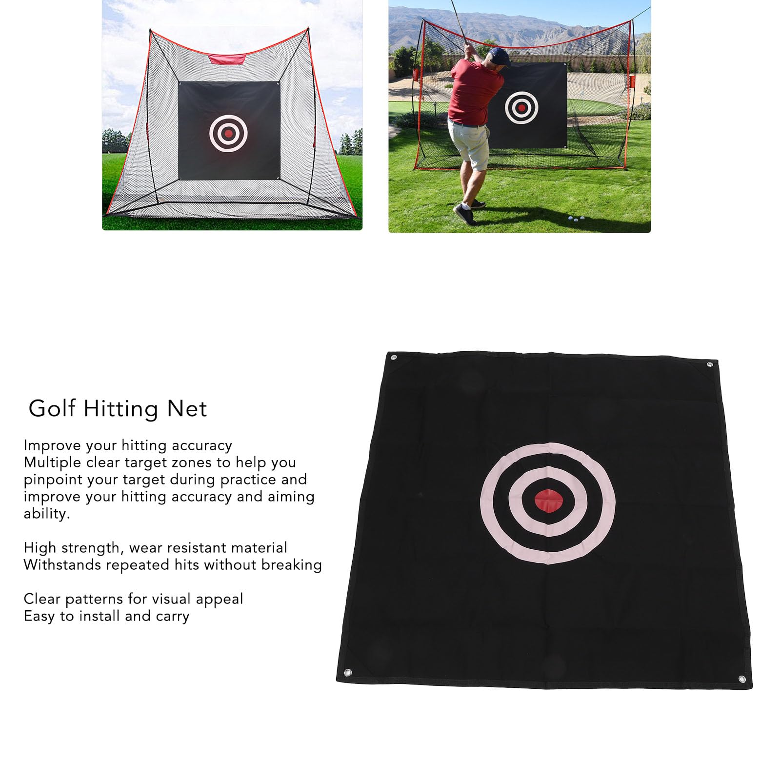 ZAWELIYO Golf Hitting Net Portable, Vivid Target Areas and Marking Lines for Golfers Indoor Outdoor Training