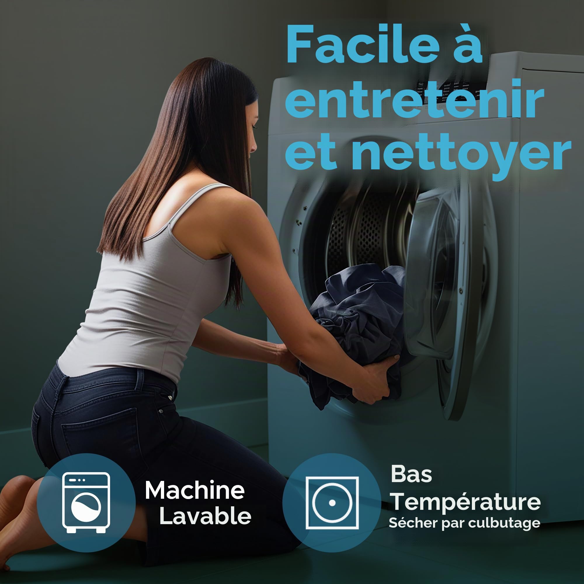 Drap-Housse imperméable King, protège-Matelas 100% Noir, Compatible avec Les Produits de Massage à Base d'huile, d'eau et de Silicone, Silencieux, Lavable en Machine, Poche Profonde de 35cm