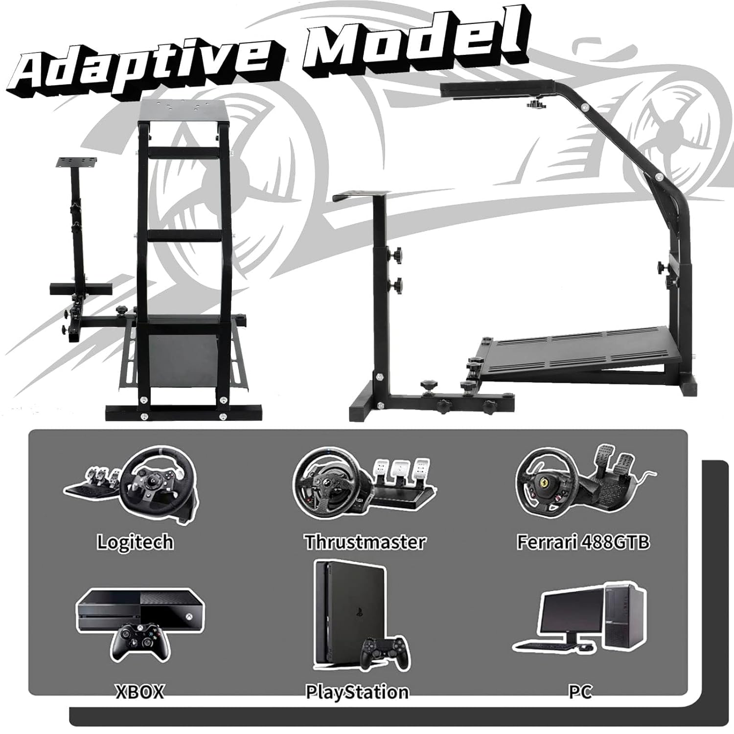 Dardoo Racing Wheel Stand Frame Compatible with Logitech G27 G29 G920 G923, Fanatec, Thrustmaster T300RS TXRW Base for PS4 Xbox PC Simulator Cockpit Not Include Pedals,Wheel and Shifter