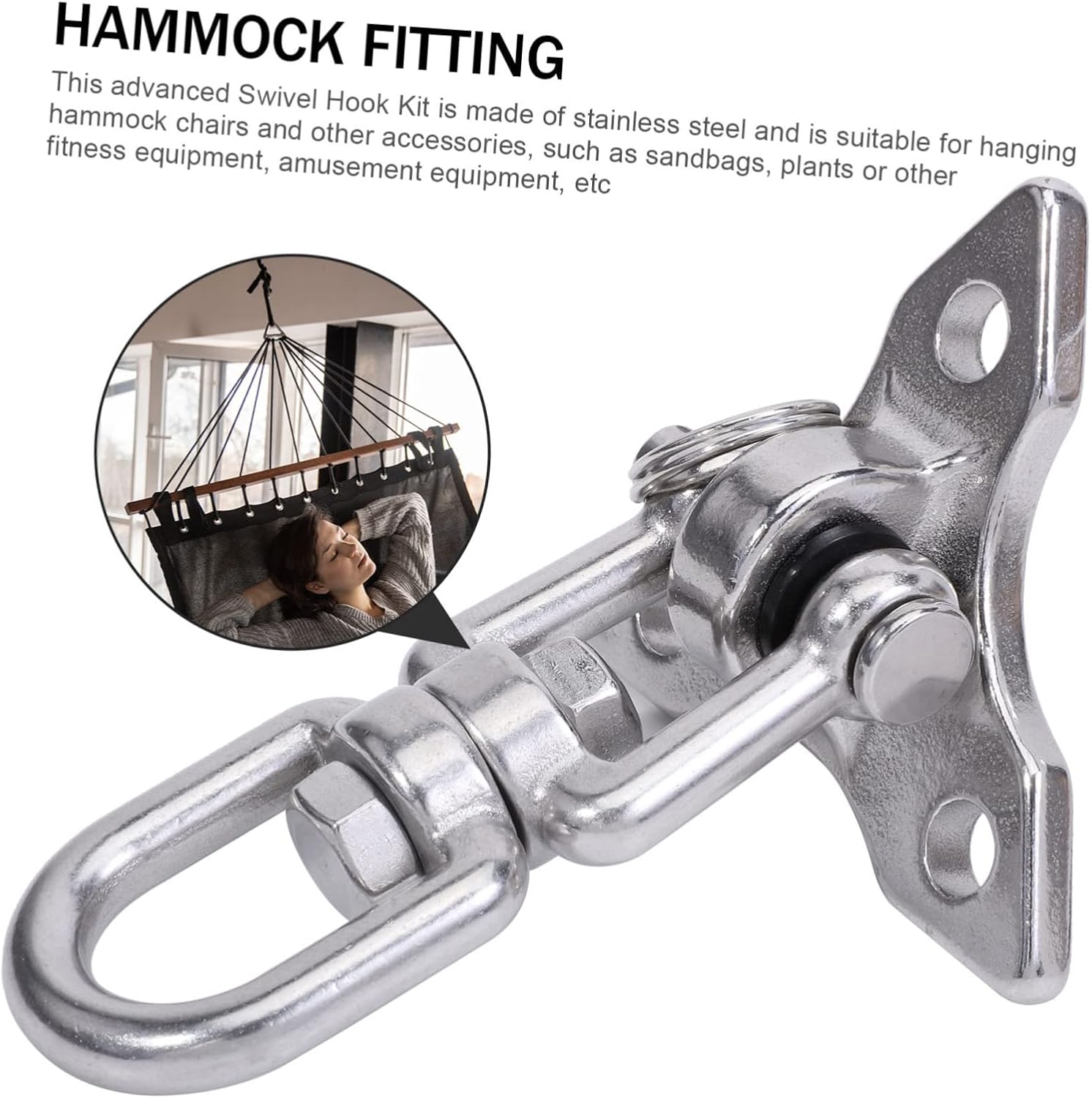 Stainless Steel Swing Hook for Outdoor Swing Hammock Replacement Hook Hammock Fitting Safe and Practical