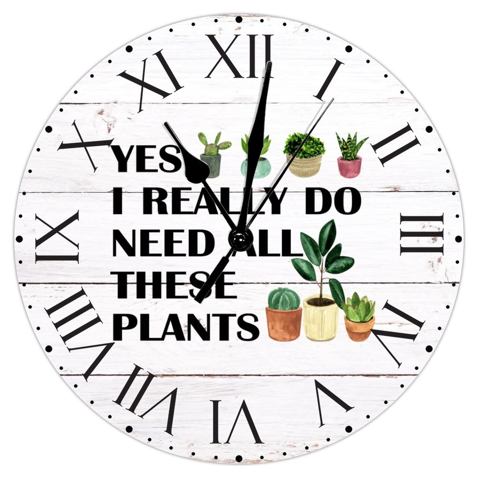 Horloge murale en PVC à chiffres romains de 30 cm pour maison et bureau