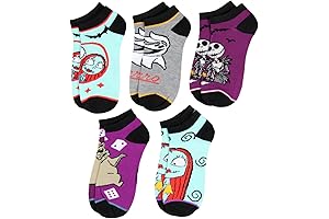 Disney Nightmare Before Christmas Adult Jack Sally Zero Oogie Boogie Crew Socks 5 Pairs