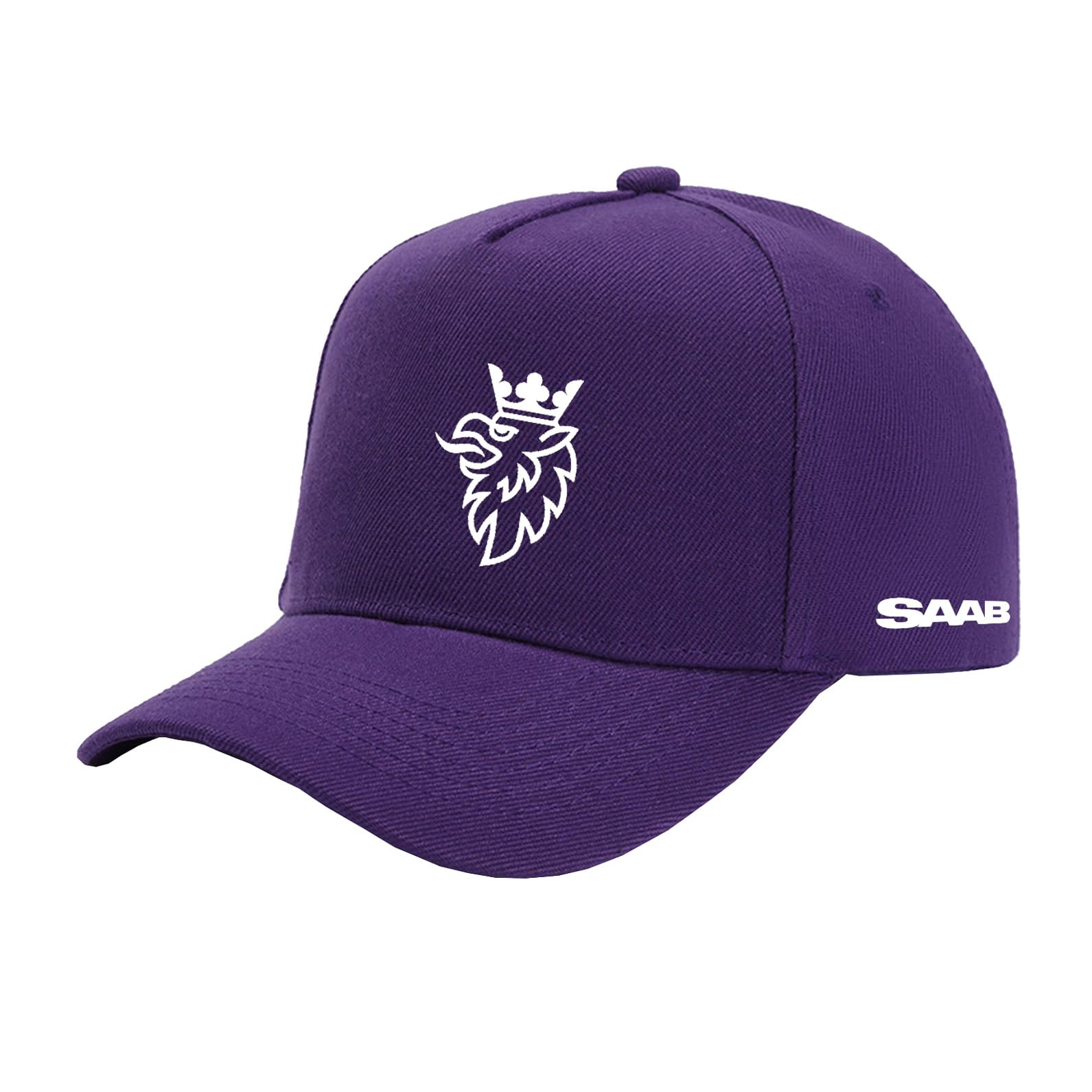Fbwzsag Men's Purple Wo Trucker Hat Print Performance Hat For Saab Plain Comfort Baseball Cap Adjustable Sport Dad Hat Breathable Snapback Hat-||One Size