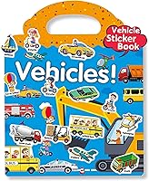 Vista 1 de Libros de Pegatinas Reutilizables para Niños, Libros de Pegatinas de Vehículos para Viajar para Niños Pequeños de 3, 4, 5 Años, Regalos