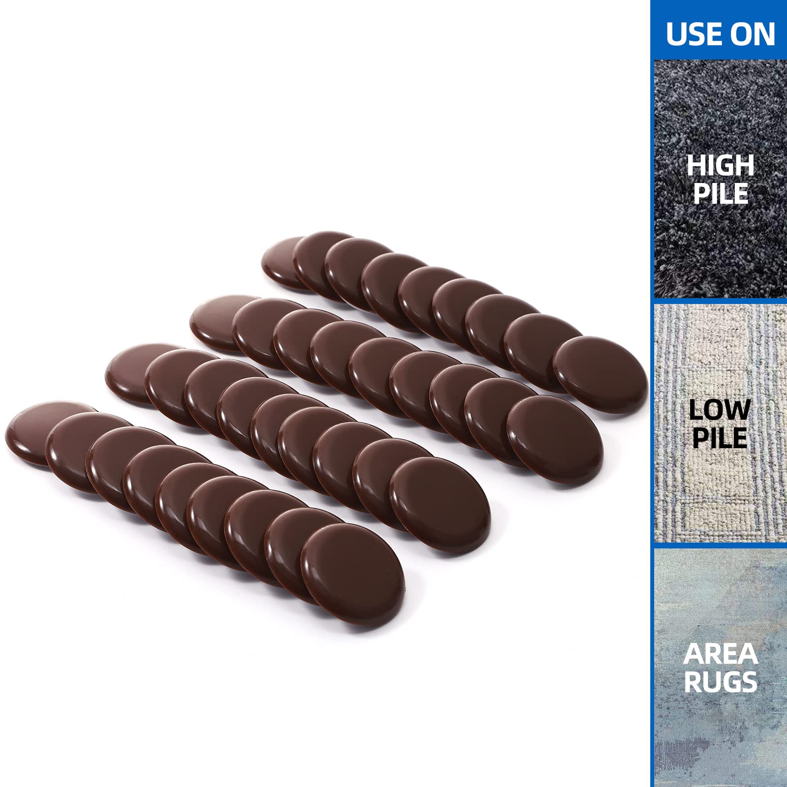 36pcs Self-Adhesive Furniture Sliders 1-7 9 Furniture Moving Pads-Sticky Carpet Slider for Protect Carpeted Surface Furniture Carrier- Easily — view 4