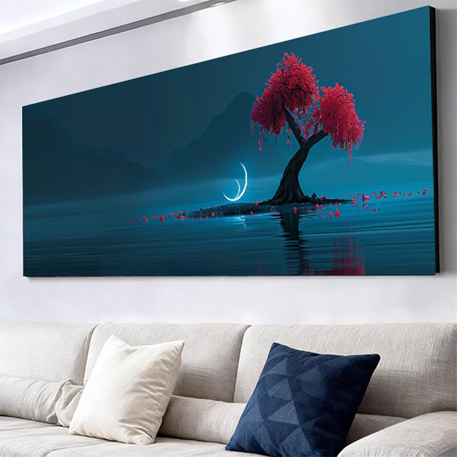 Duże zestawy do malowania diamentami z motywem jeziora dla dorosłych, 5D Dimond Art Tree Gem Arts and Crafts dla dzieci początkujących, zestaw do haftowania krzyżykowego z kryształami strasu