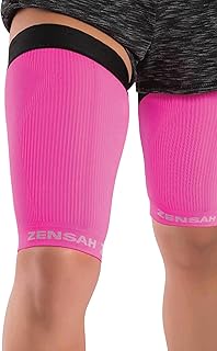Zensah Thigh Compression Sleeve - Support for Pulled Hamstring, Quad Strain, Groin Compression Wrap for Men and Women