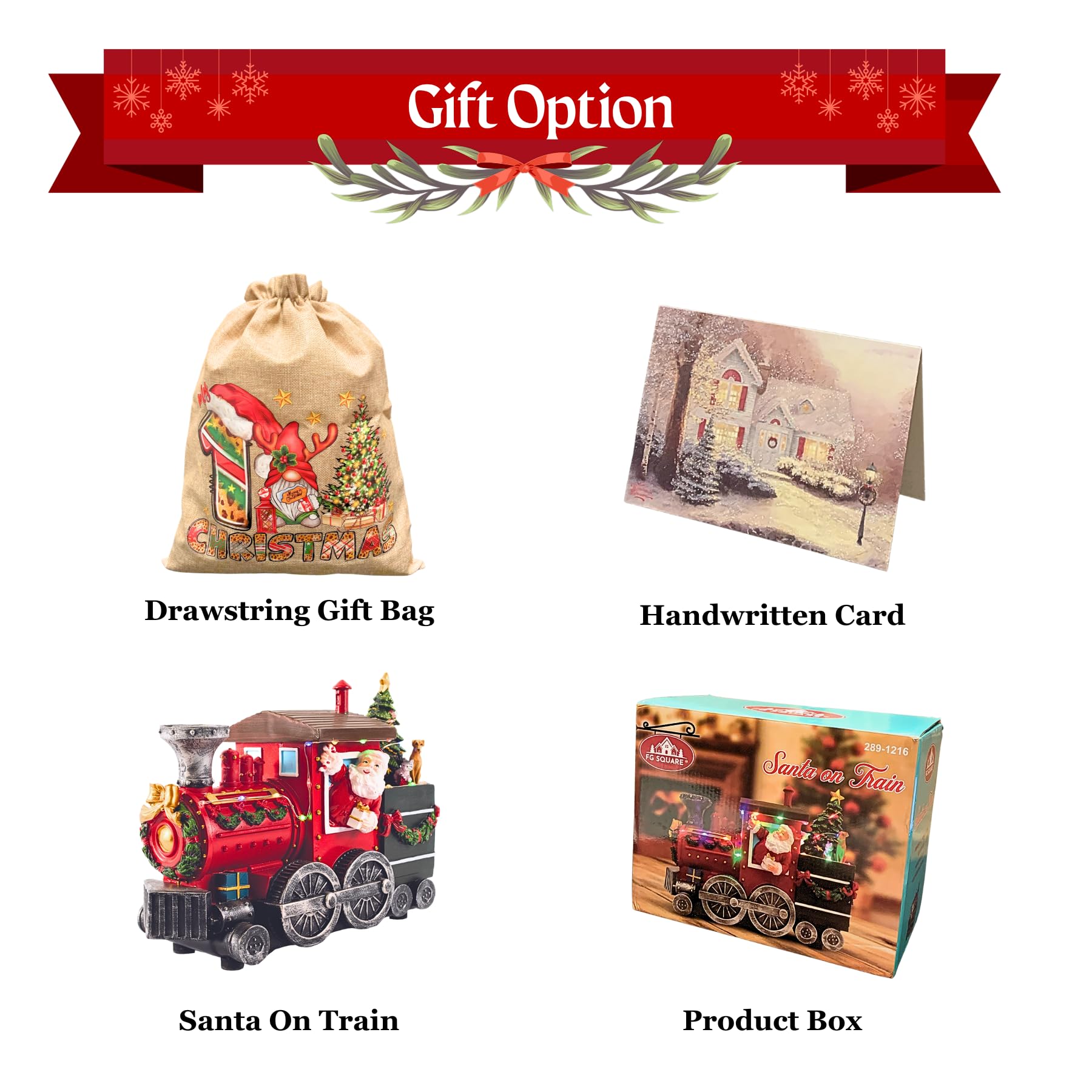 Pueblo navideño animado | Papá Noel en tren | Show musical en miniatura con figuras | Perfecto para exhibiciones navideñas, decoración de interiores, regalo pensado