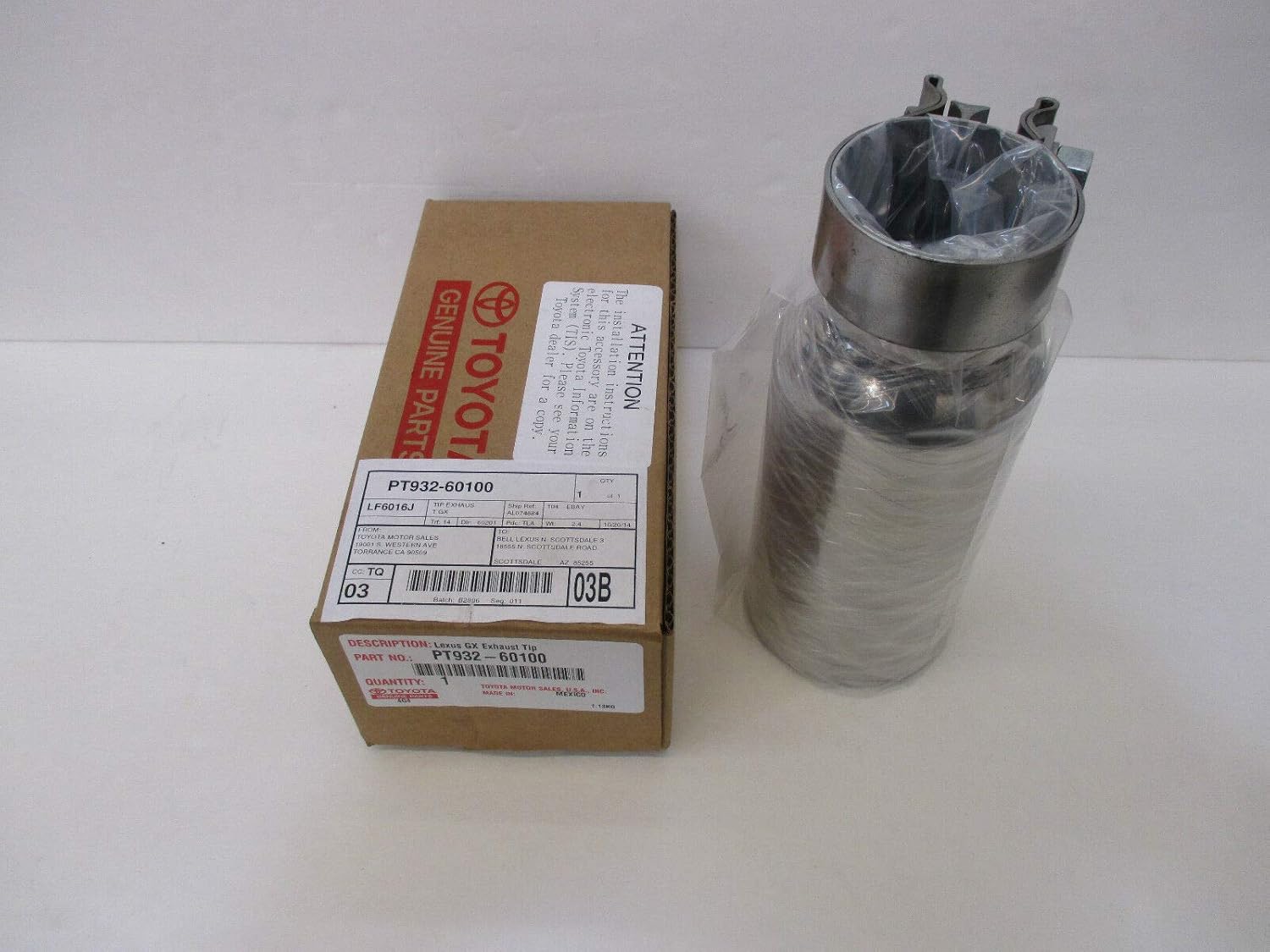 STAINLESS EXHAUST TIP 2010 2011 2012 2013 2014 2015 2016 2017 2018 2019 2020 GX460