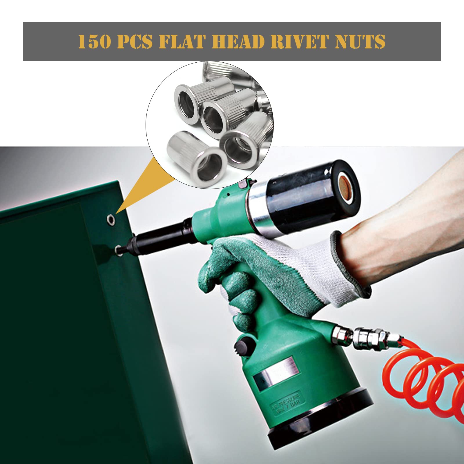 150 dadi rivetti in acciaio inox 304 M3 M4 M5 M6 M8, rivetti filettati, rivetti metrici, filettati Rive Nutsert Cap per il fissaggio di mobili, decorazioni artigianali