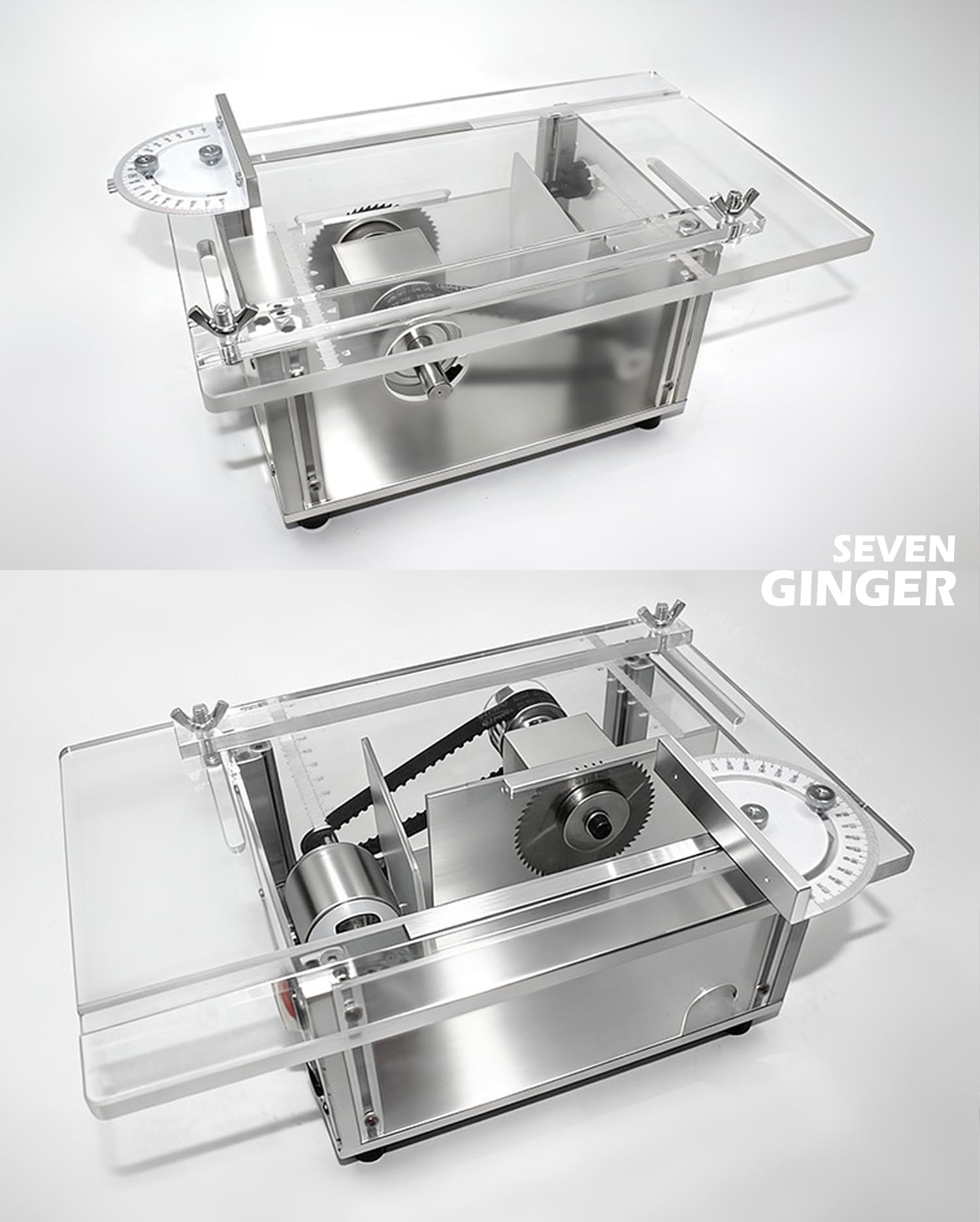 Mini piła stołowa do rękodzieła, 9000 obr./min, precyzyjna piła stołowa, regulowany kąt 0-180°, głębokość cięcia 0-29 mm, elektryczna piła biurkowa do drewna, metalu, akrylu, PCB, plastiku, zestaw