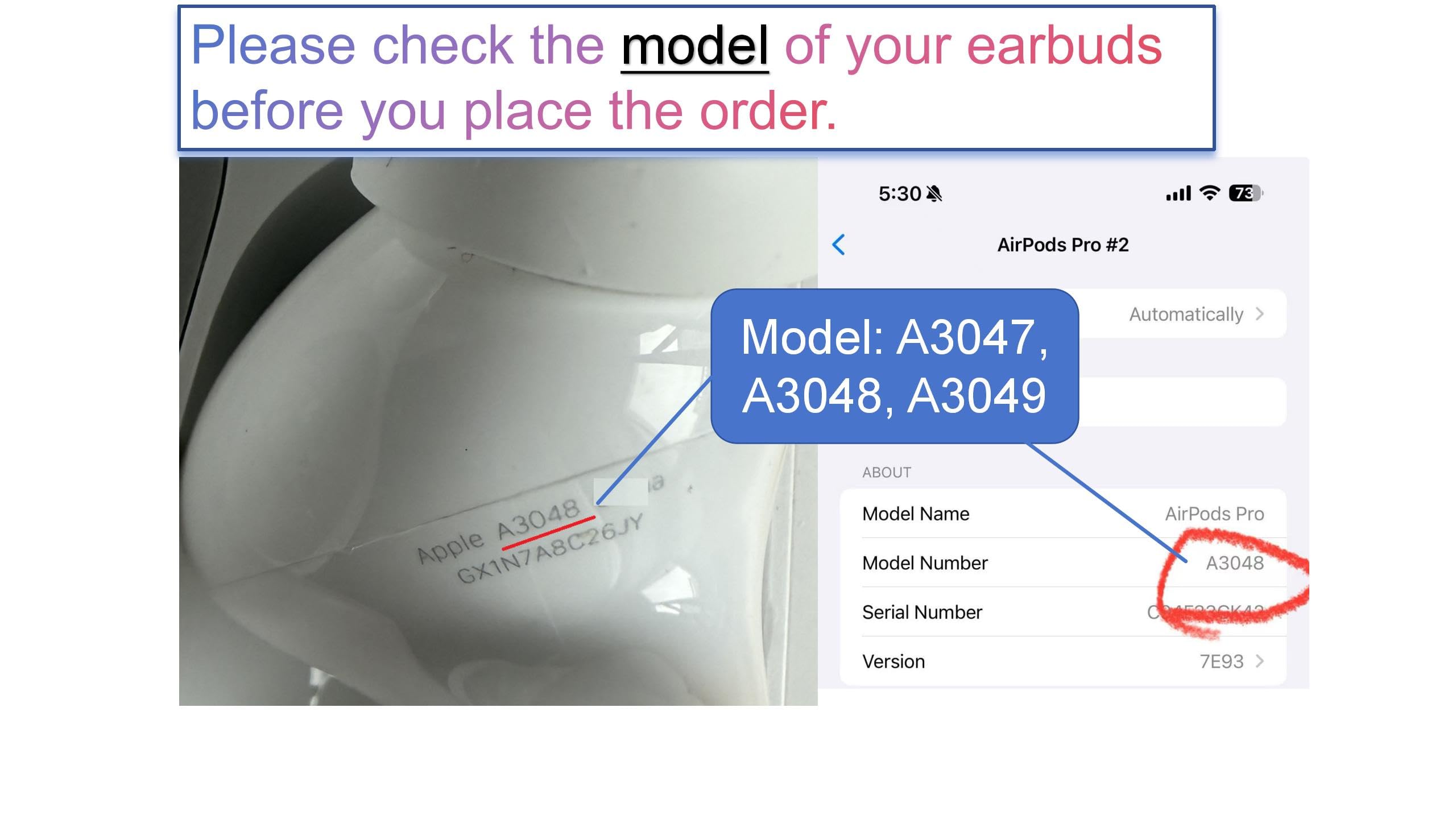 Amazon.com: A3047, A3048, A3049 OEM Single Left Earbuds