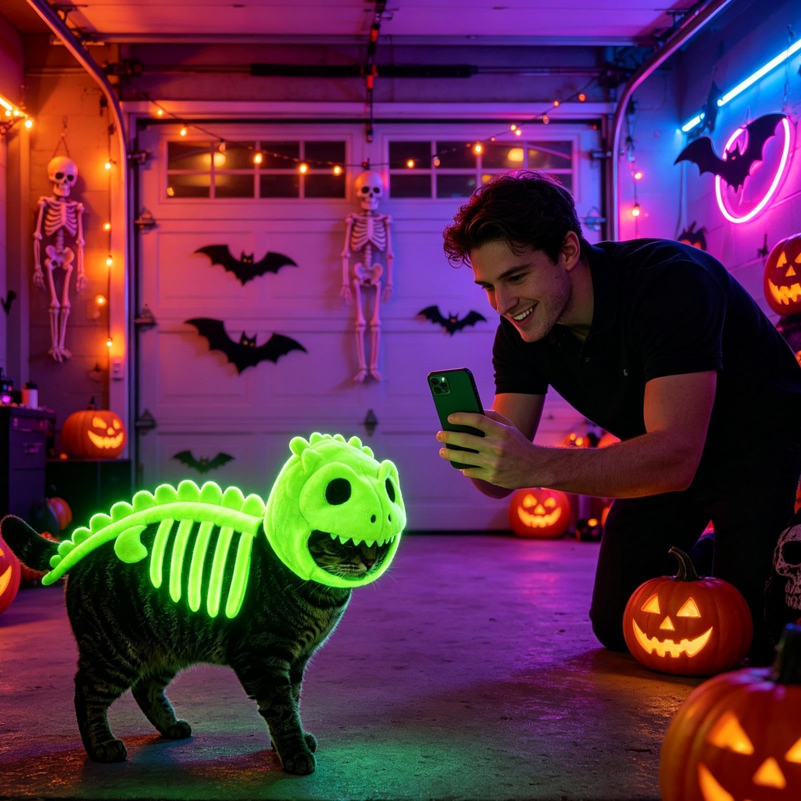 Costume di Halloween a forma di scheletro di cane – Casa di peluche