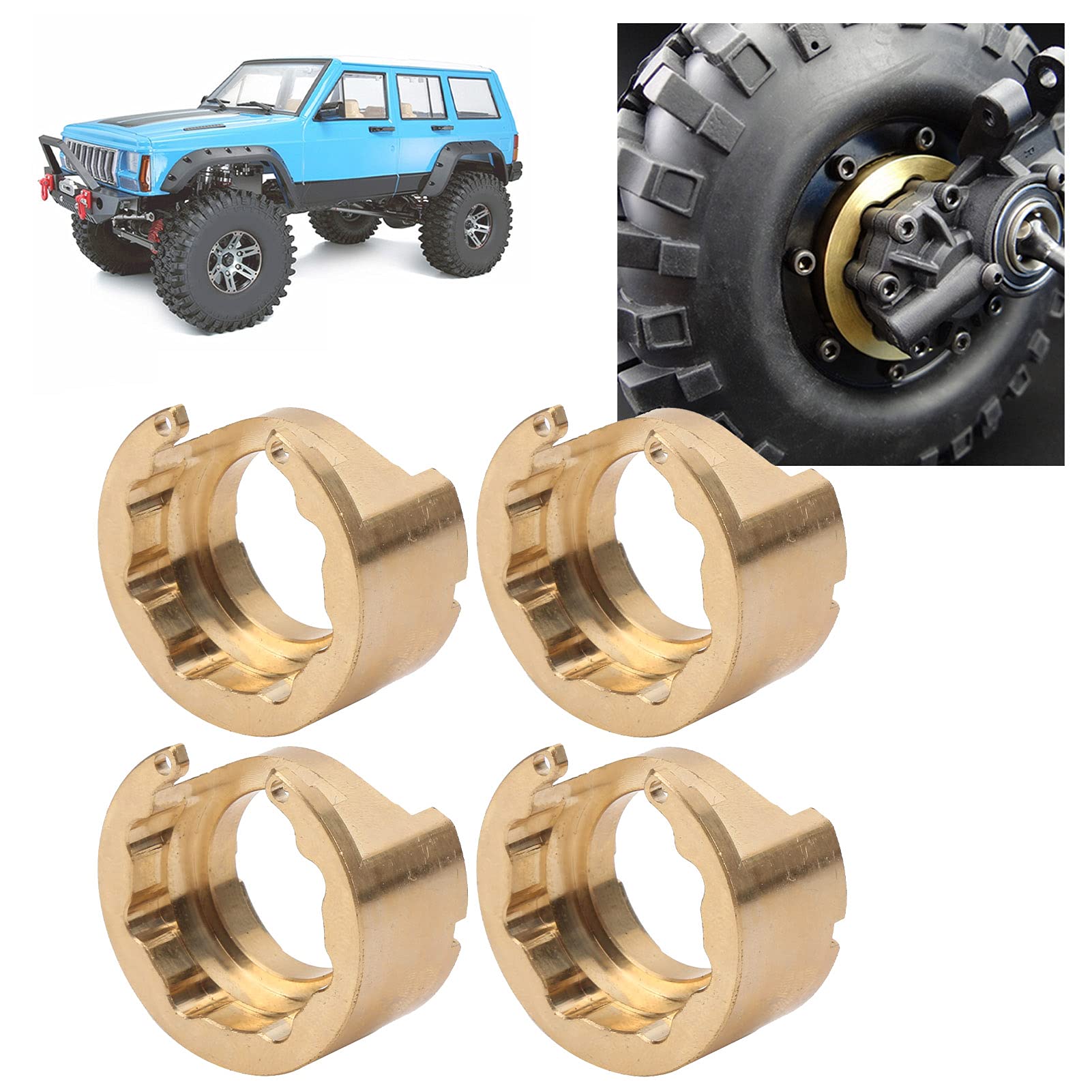 Set Contrappesi in Ottone per ‑4 RC Crawler Contrappeso Durevole per Controllo di Precisione 39 Mm Oro 2 Paia (2 paia)