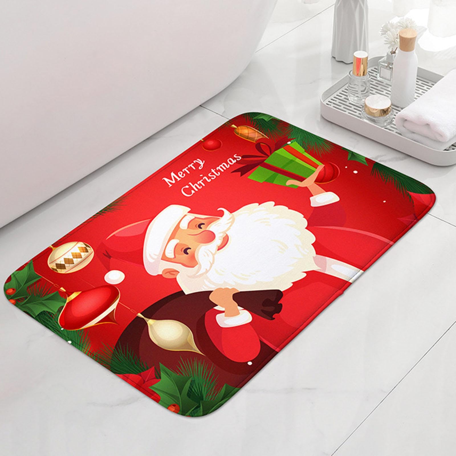 Milageto Felpudo navideño, Bonito Felpudo Decorativo para Puerta de Entrada, para el Invierno, para el hogar, la Sala de Estar y el Interior