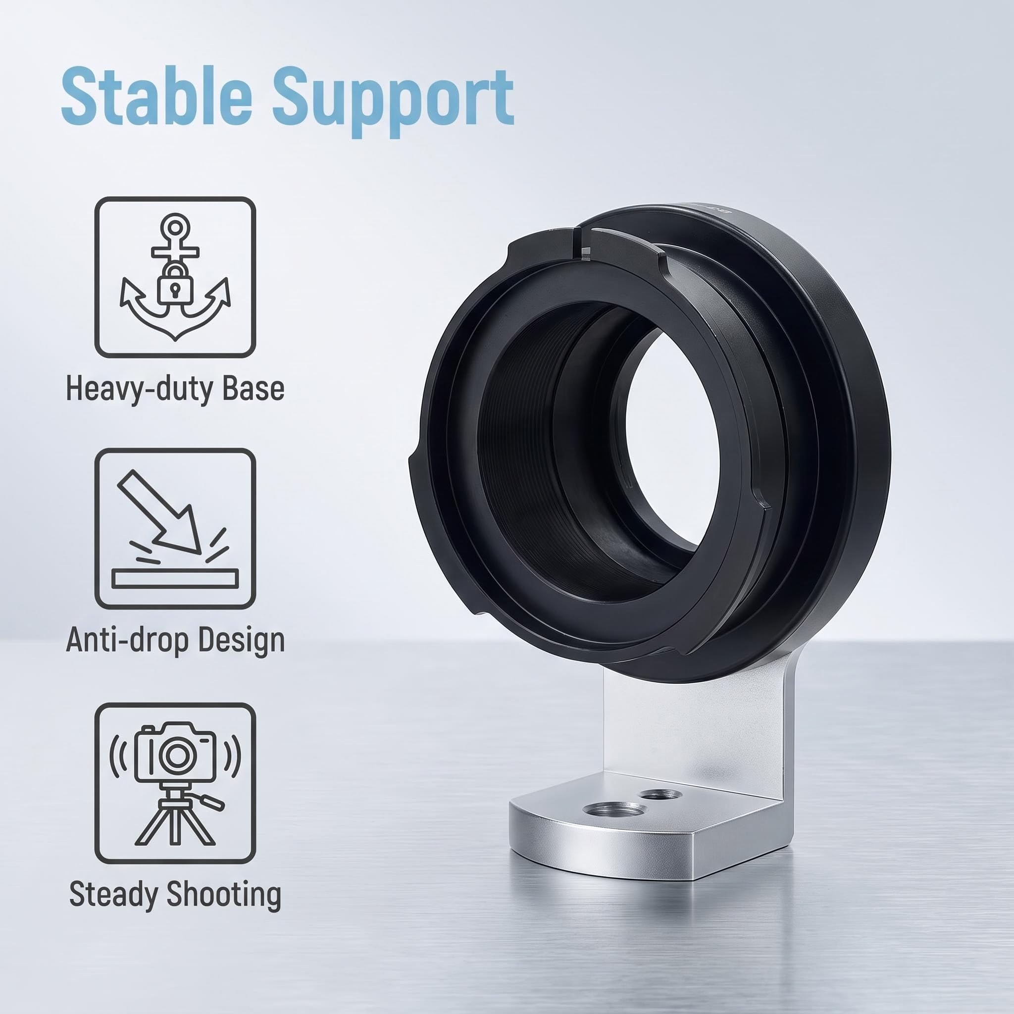 Adattatore professionale per obiettivo B3-M4/3 con base di supporto, anello convertitore di precisione antiscivolo per obiettivi vecchi a fotocamere Micro 4/3