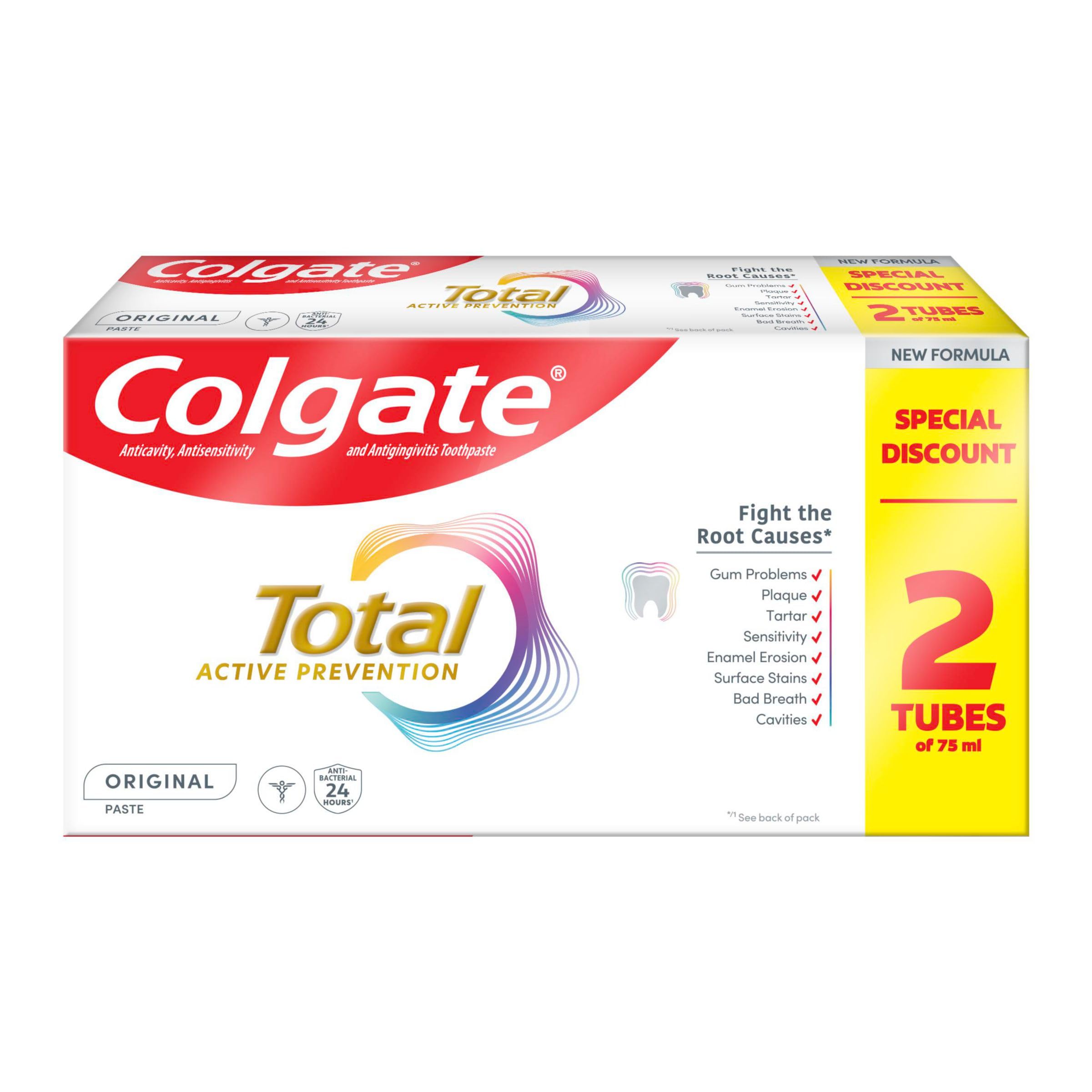 Colgate Total Original Toothpaste 75ml x 2