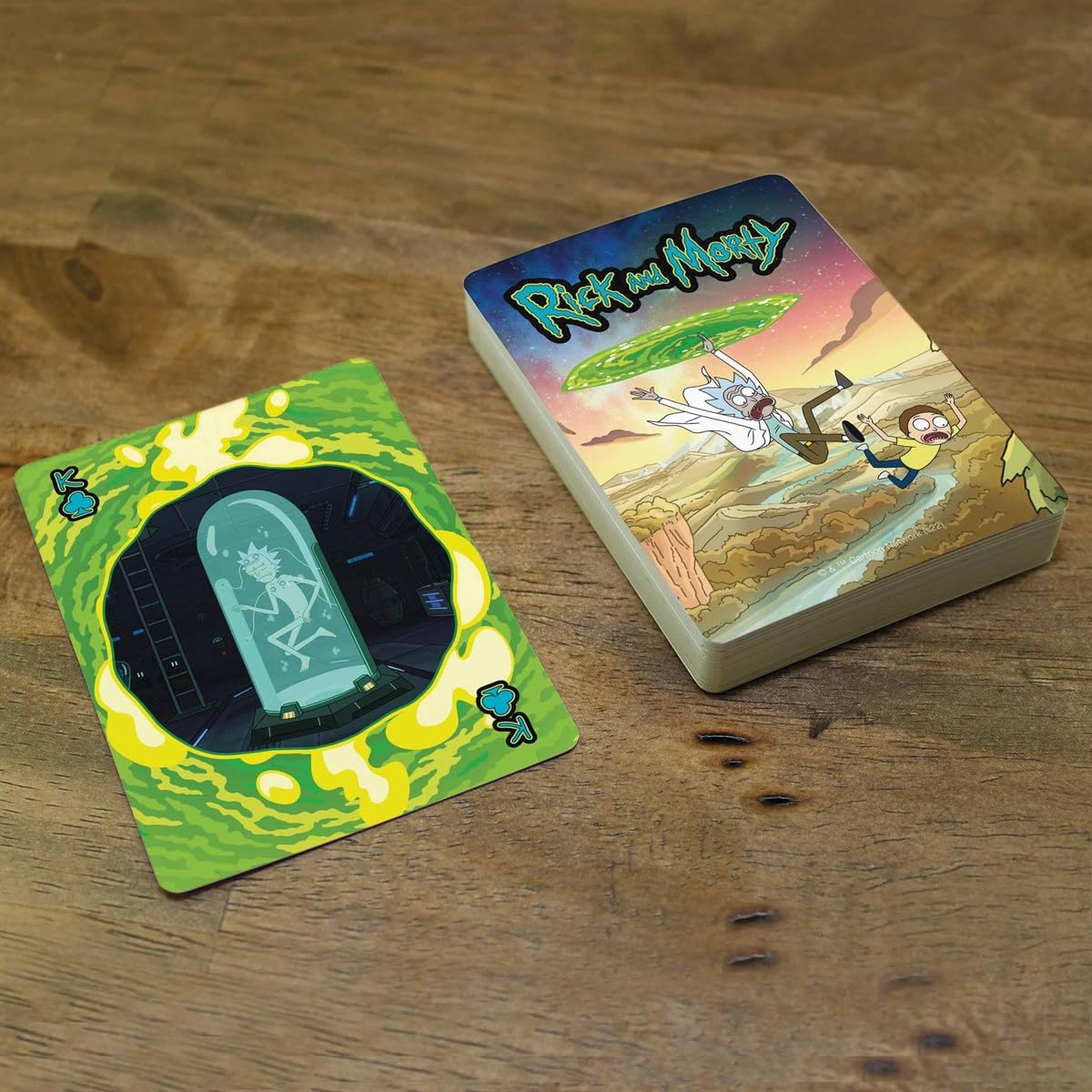 Aquarius Rick and Morty Playing Cards Standard Size – Themed Novelty Deck with 52 Unique Sci‑Fi Designs – Collectible Merchandise Gift for Teens and Adults : Toys & Games
