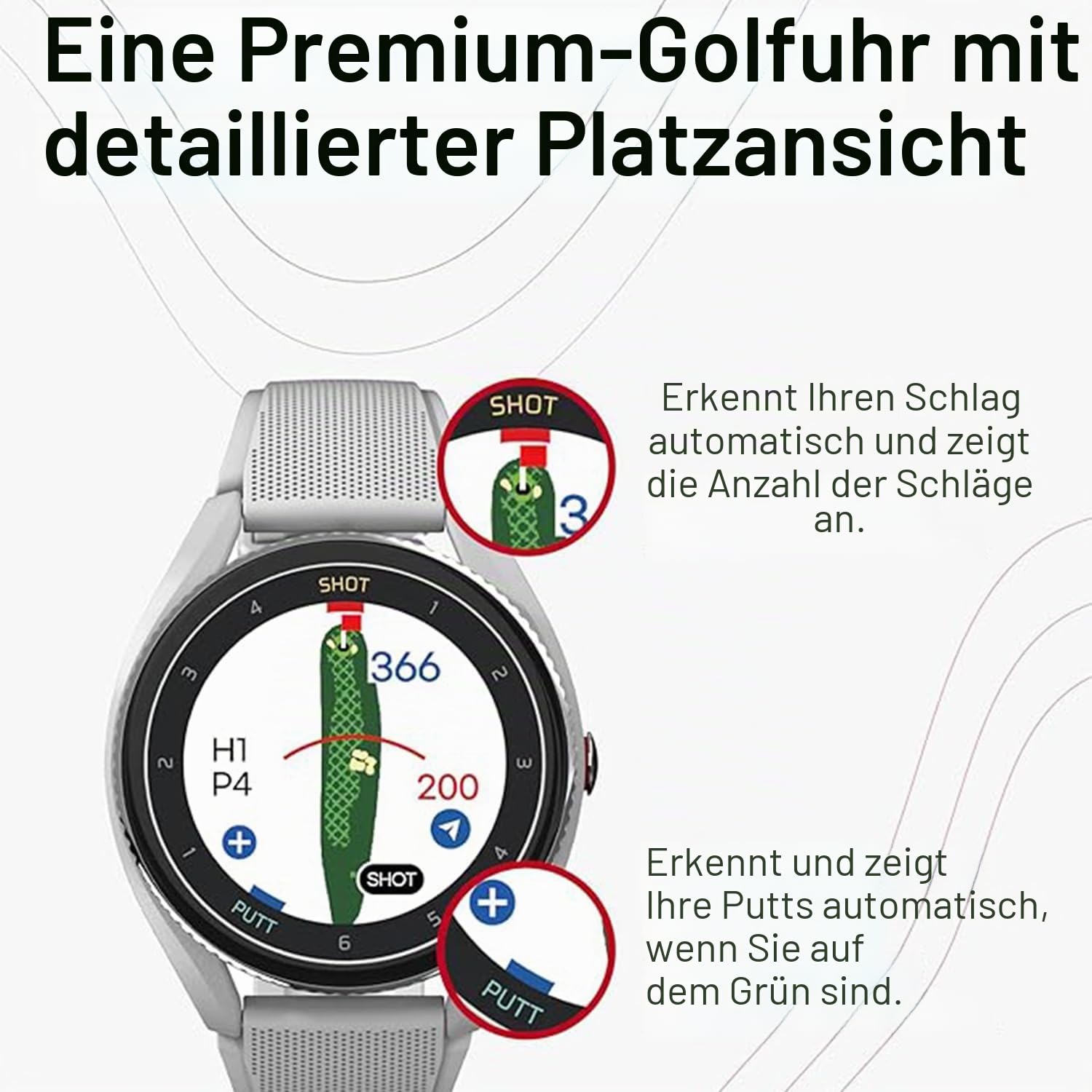 Voice Caddie T9 GOLF GPS Armbanduhr - SCHWARZ
