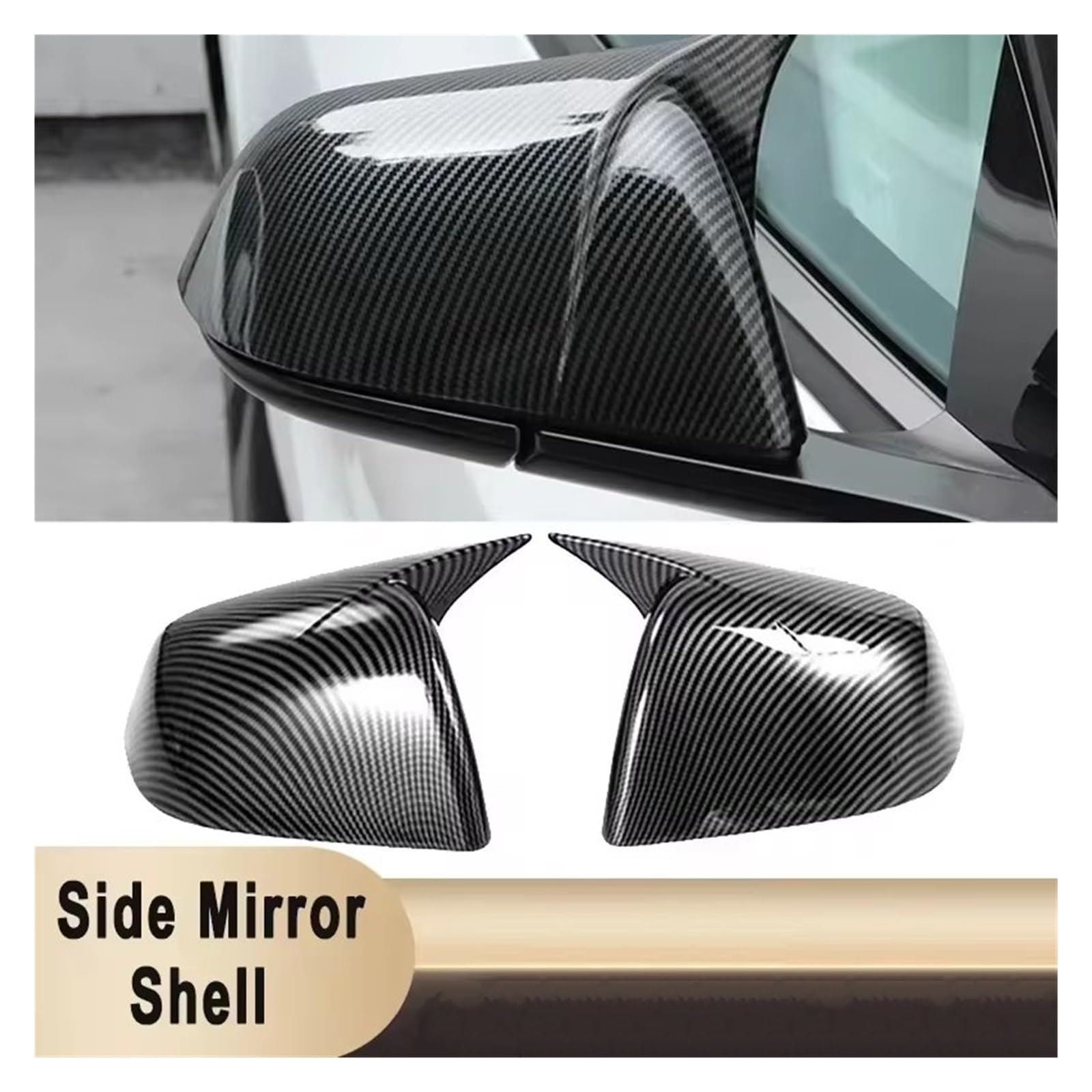 Calotte specchietti Per Tesla Per Model Y 3 Calotta Dello Specchietto Retrovisore Laterale Con Motivo In Fibra Di Carbonio, Nero Lucido(Carbon)