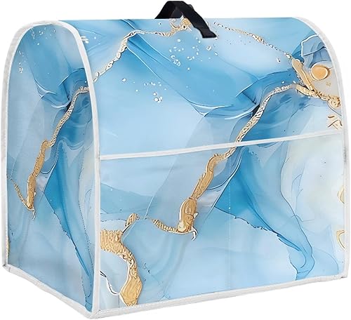 HUISEFOR Funda para mezclador con estampado de mármol azul, cubierta lavable para electrodomésticos, decoración de cocina, protector universal a