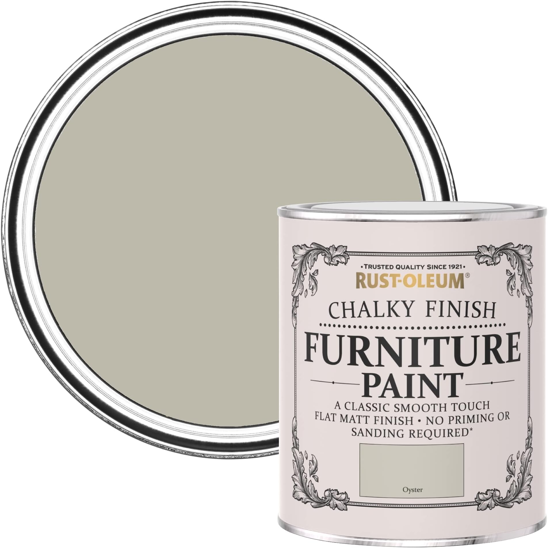 Rust-OleumGrey Upcycled Furniture Paint in Chalky Finish - Oyster 750ml