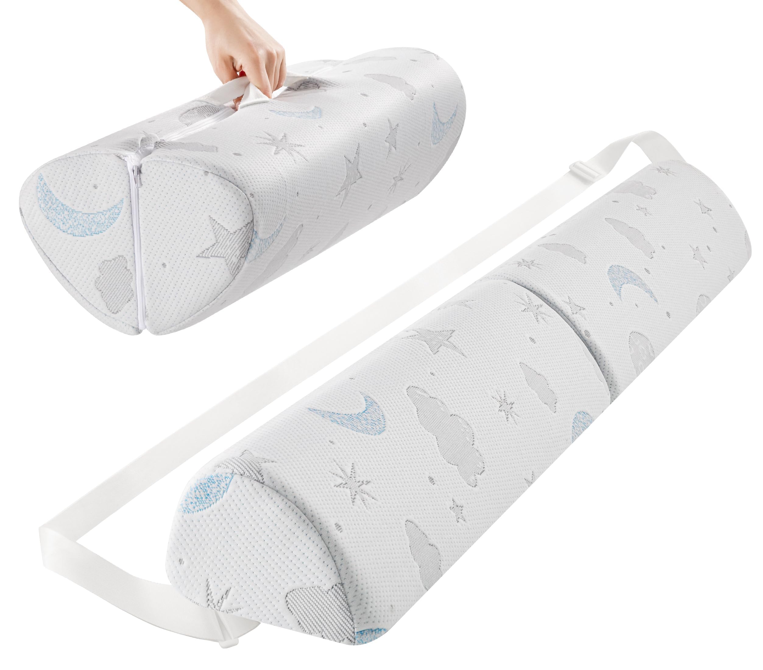 Sponda Letto per Bambini - Barriera in Schiuma con Cinghie Regolabili e Grip Antiscivolo, Rivestimento Traspirante, Impermeabile e Lavabile, Protezione Letto per Bimbi e Anziani