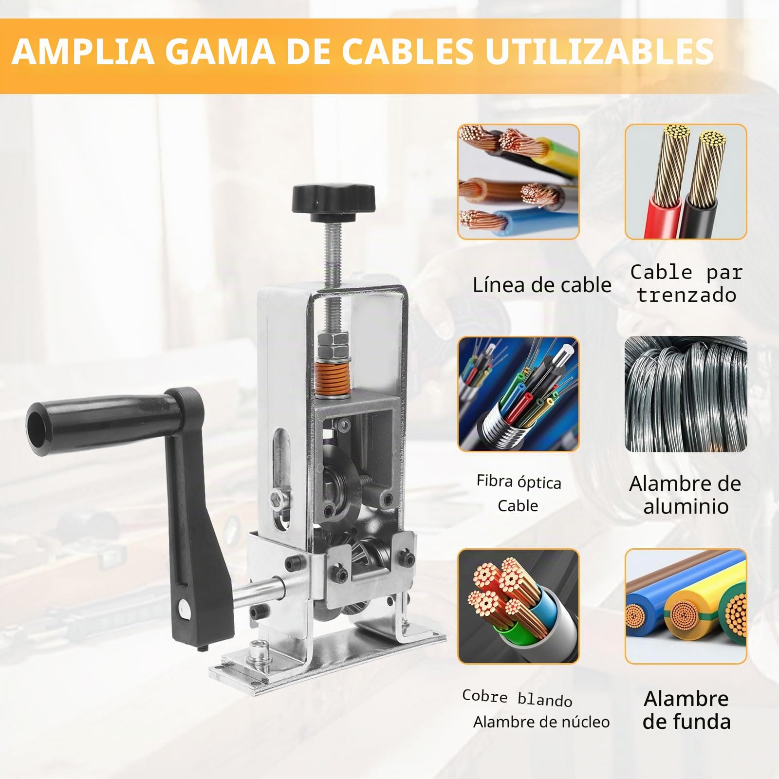 Maquina Pelacables Cobre Automático Manual, 1-25 mm Pela Cables de Electricidad, Pelacables Electricista Automático para Cables, Maquina Pelacables Eléctrica Cobre para Reciclaje de Residuos de Cobre