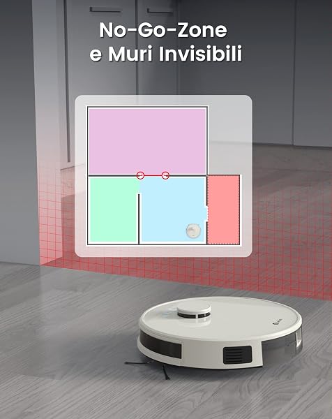 LEFANT M1 Robot Aspirapolvere Lavapavimenti con Mappatura dToF, 5500Pa, Serbatoio Polvere 520ml + Acqua 160ml, Ultra Sottile 32cm, 200 Minuti Autonomia, Compatibile Alexa - Champagne - 5