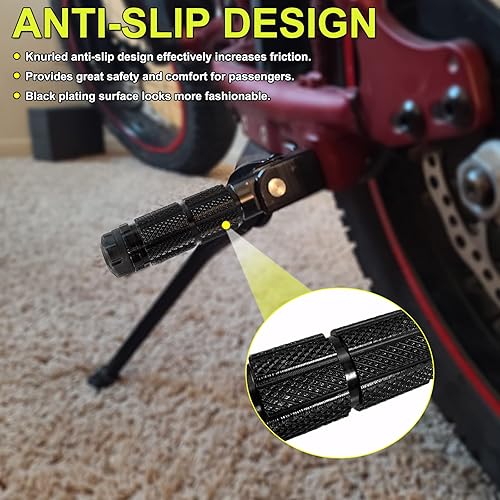 Miniatura 2 de Estriberas plegables de aluminio M8 CNC para motocicleta, pedales de pasajero, reposapiés para bicicletas, bicicletas eléctricas, ATV compatibles