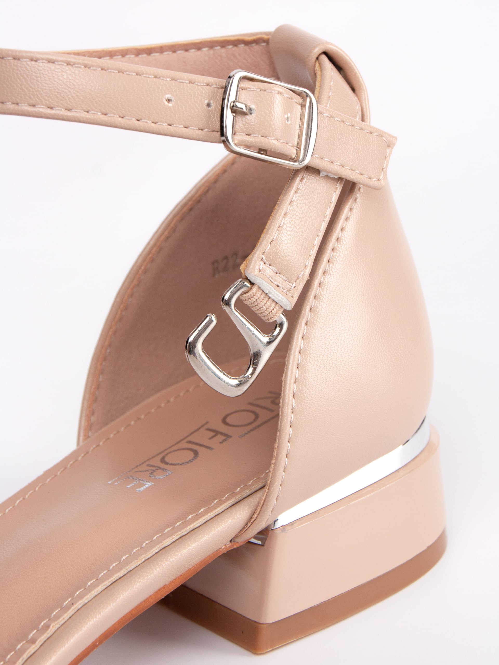 Pumps, Damen Riemchenpumps, 4cm Blockabsatz, Schwarz/Weiß/Beige, weiches Wildlederimitat/Kunstleder, Bequeme Schuhe mit niedrigem Absatz, R22