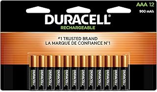 Duracell Rechargeable AAA Batteries, 12 Count Pack, Triple A Battery for Long-lasting Power, All-Purpose Pre-Charged Battery for Household and Business Devices