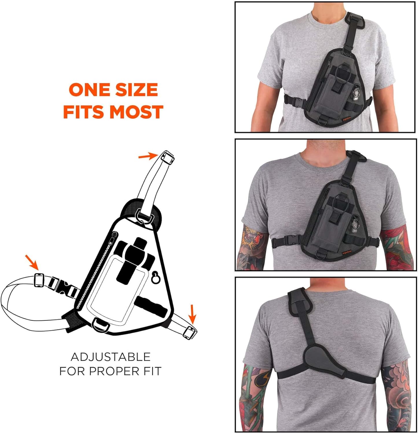 Ergodyne Squids 3145 Barcode Scanner Cross Body Chest Holster for Mobile Computers