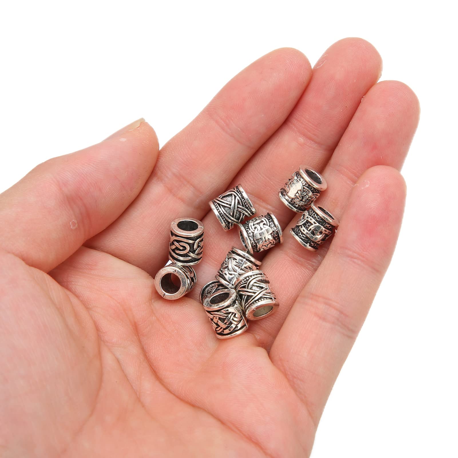44 Pezzi Perline Barba Vichinghe Perline per Dreadlocks Accessori Barba Uomo Perline per Vichinghe Capelli Treccia Accessori per Capelli
