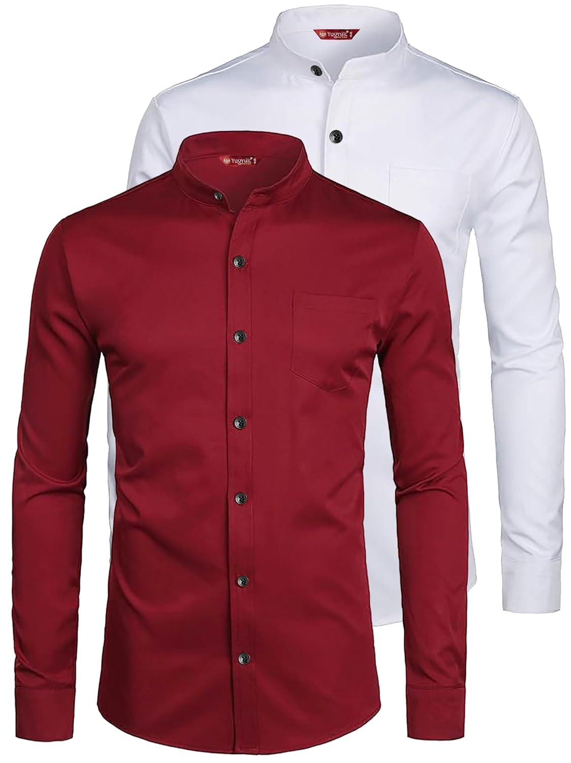 Men’s Slim Fit Beige with Black Color Cotton Blend Casual Shirt Pack 2 Men’s Slim Fit Beige with Black Color Cotton Blend Casual Shirt Pack 2