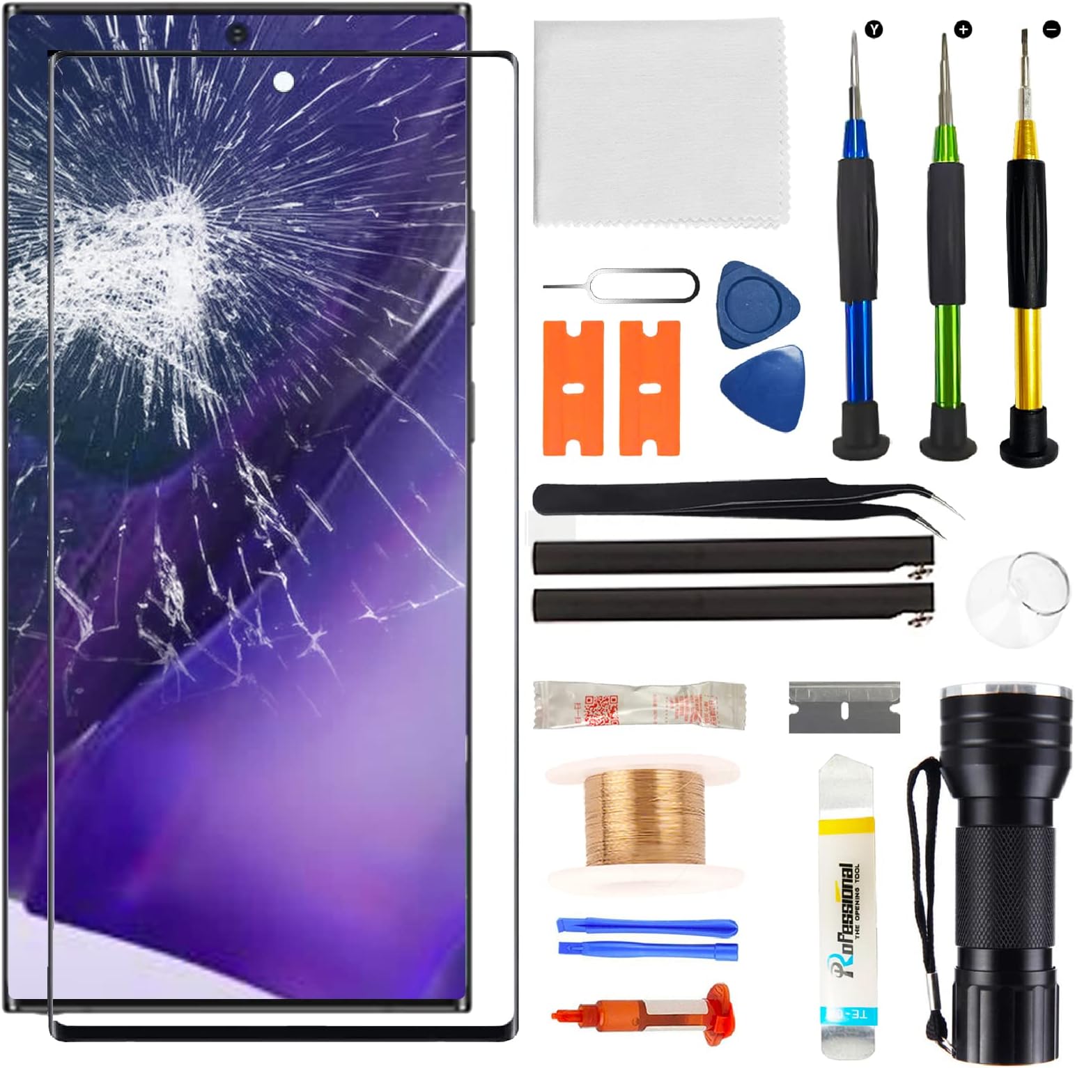 for Samsung Galaxy Note 20 Ultra Screen Replacement,Replacement Screen for Galaxy Note 20 Ultra Series 6.9 inch,Glass Replacement Kit with Repair Tools(NO OLED & Touch Digitizer)