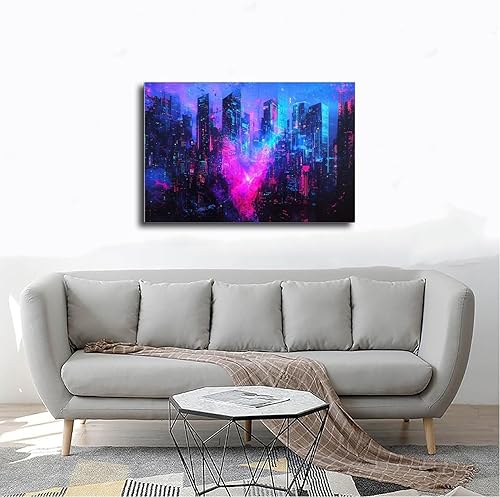 Miniatura 4 de XAHOR Retro Futuristic Wall Poster  Synthwave Glitch Abstract Artwork  Subculture Inspired Modern Home Wall Decor Canvas Wall Art Print Poster For