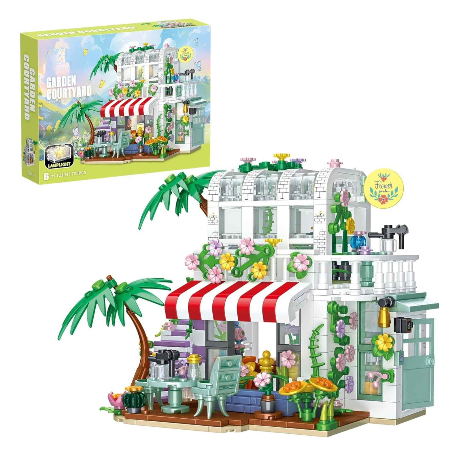 Sponsored Ad - Garden Courtyard Model House Building Block Set ||with LED Lights||Perfect STEM Toy Gift for Kids||6 Months Structural Warranty ||705+ Pcs