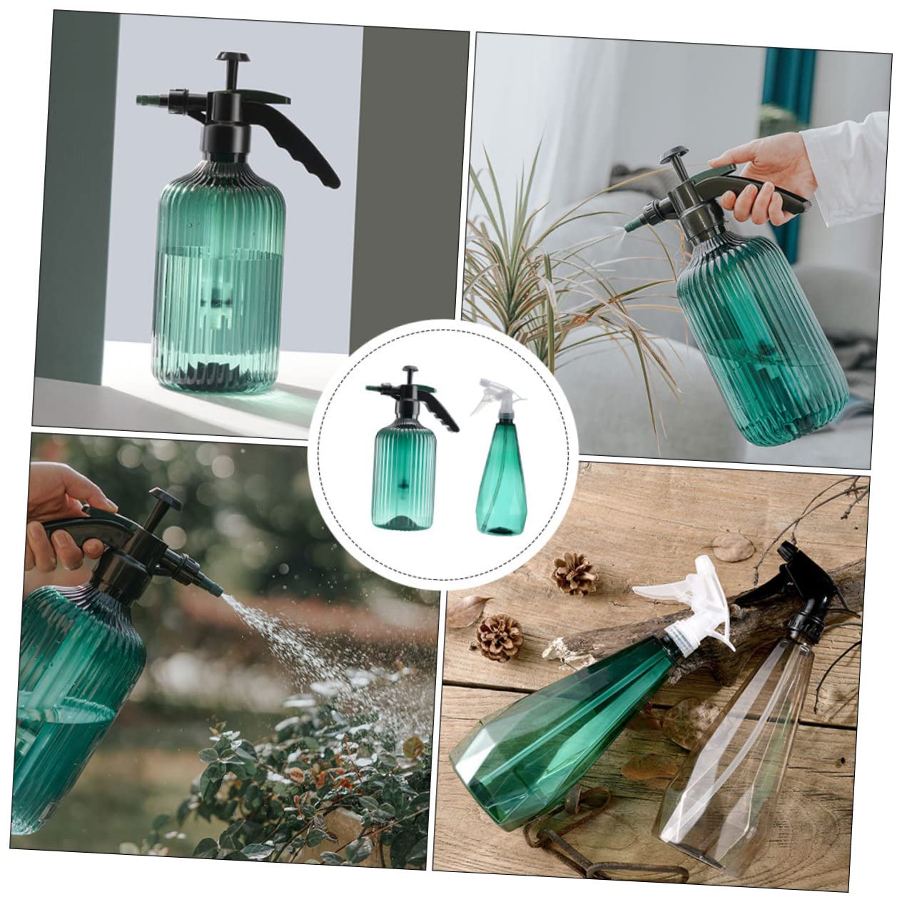 BESTonZON 2 Ensembles Pulvérisateur Petit Aluminium Plantes Usine Vaporisateur Arrosoir Moderne L'arrosage Peut À L'intérieur Arrosoir Extérieur Plastique Vert Couleur Aléatoire 2 Pièces * 2