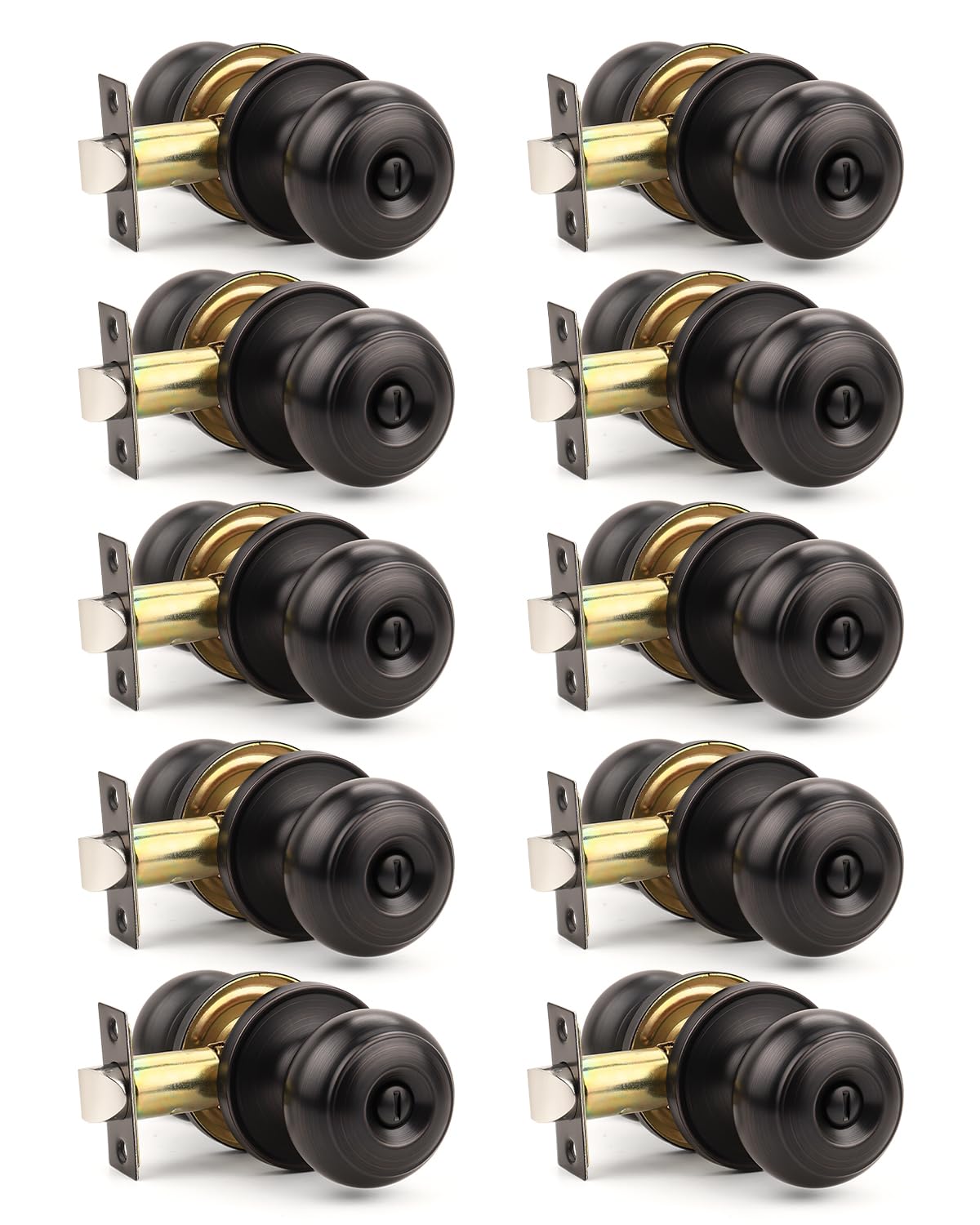 Matte Black Door Knobs - Keyless Privacy Locks -16