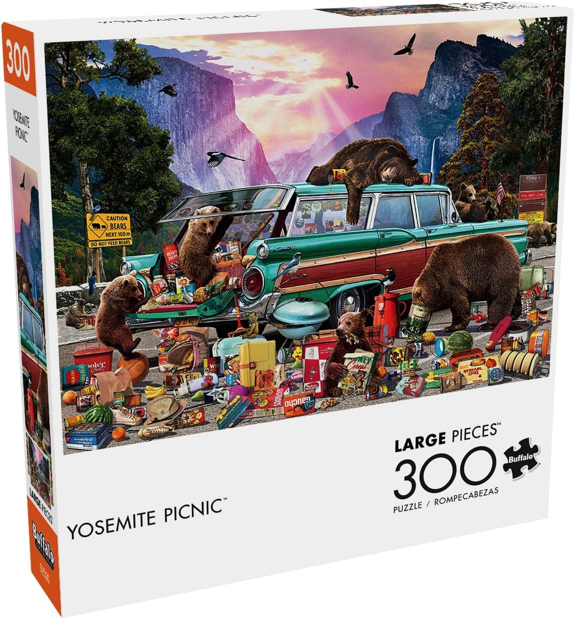 Buffalo Games - Garry Walton - Yosemite Picnic - 300 Large Piece Jigsaw Puzzle for Adults Challenging Puzzle Perfect for Game Nights - Finished Size 21.25 x 15.00