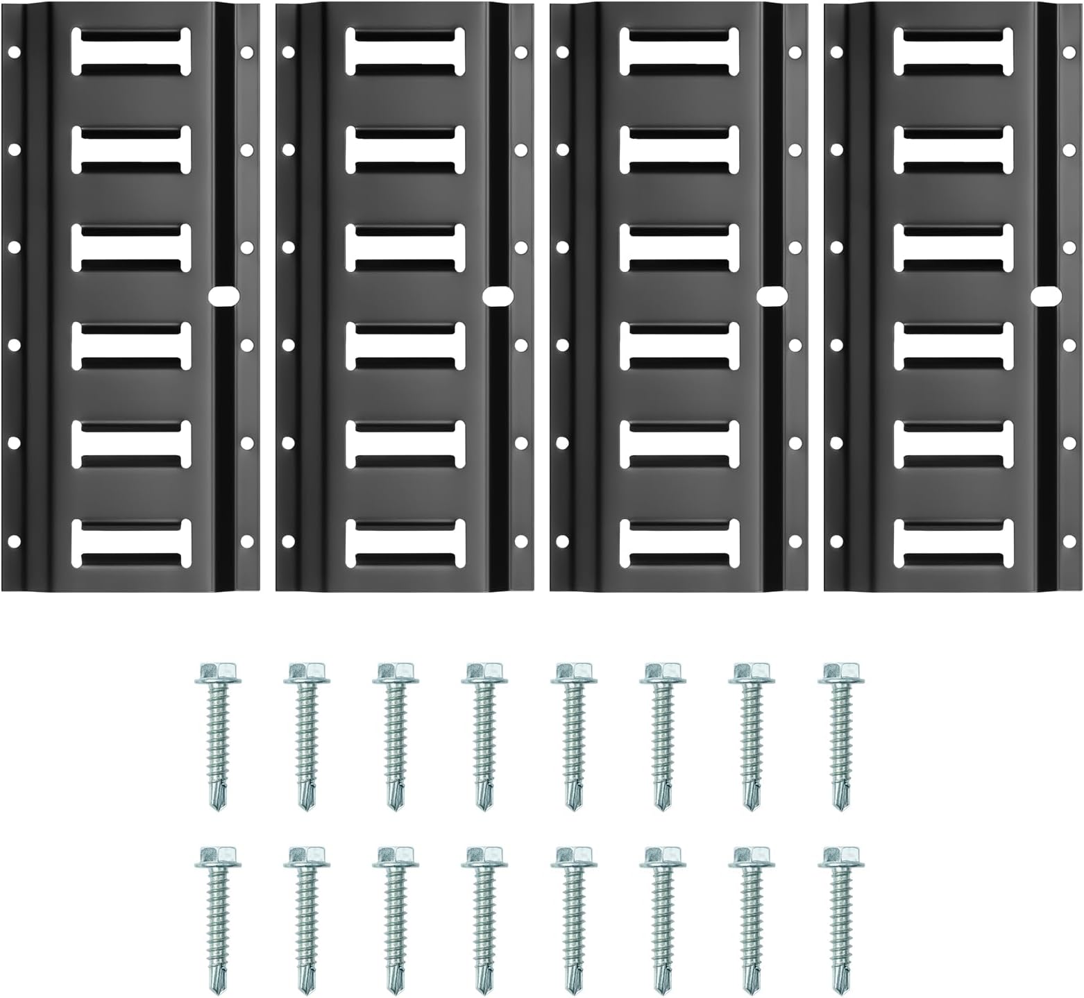4 Pack 1FT E Track Rails, Heavy Duty E Track Tie-Down Rail Kit for Cargo Securement in Trucks, Trailers, Vans, Warehouses, Garages, Workshops, E-Track Accessories with Screws (1FT, 4 Pack)