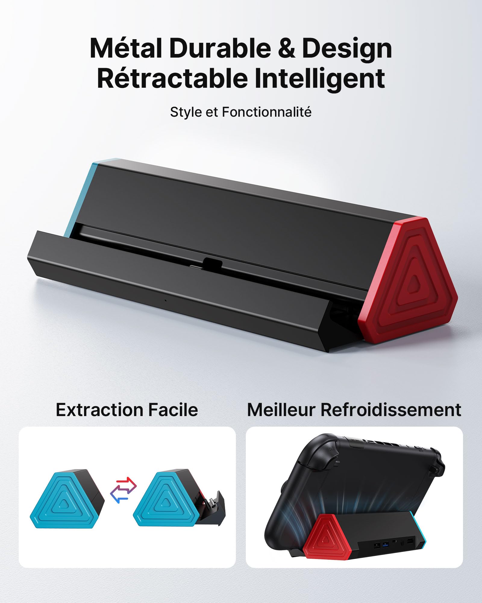 Antank Switch 2 TV Dock Compatible Uniquement avec Nintendo Switch 2 | Alliage D'aluminium Rétractable Portable Switch 2 Chargeur Station Support avec 4K@120Hz HDMI Sortie/100W Entrée/USB Port