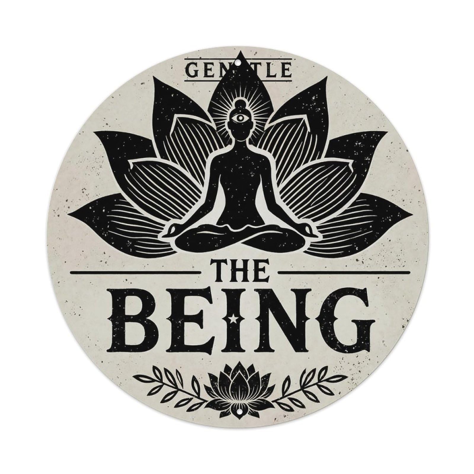 Zen Flower Meditation Den Calm Being Metal Tin Sign