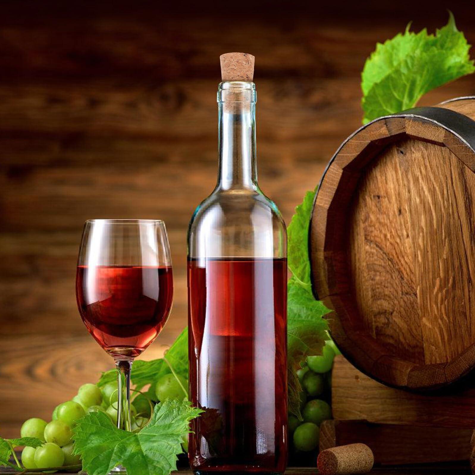 Tapones de Corcho Cónicos para Botella de Vino 100 Unidades Khaki | Tapones de Corcho para Botellas de Vino, Cierre Hermético, para Botellas de Vidrio