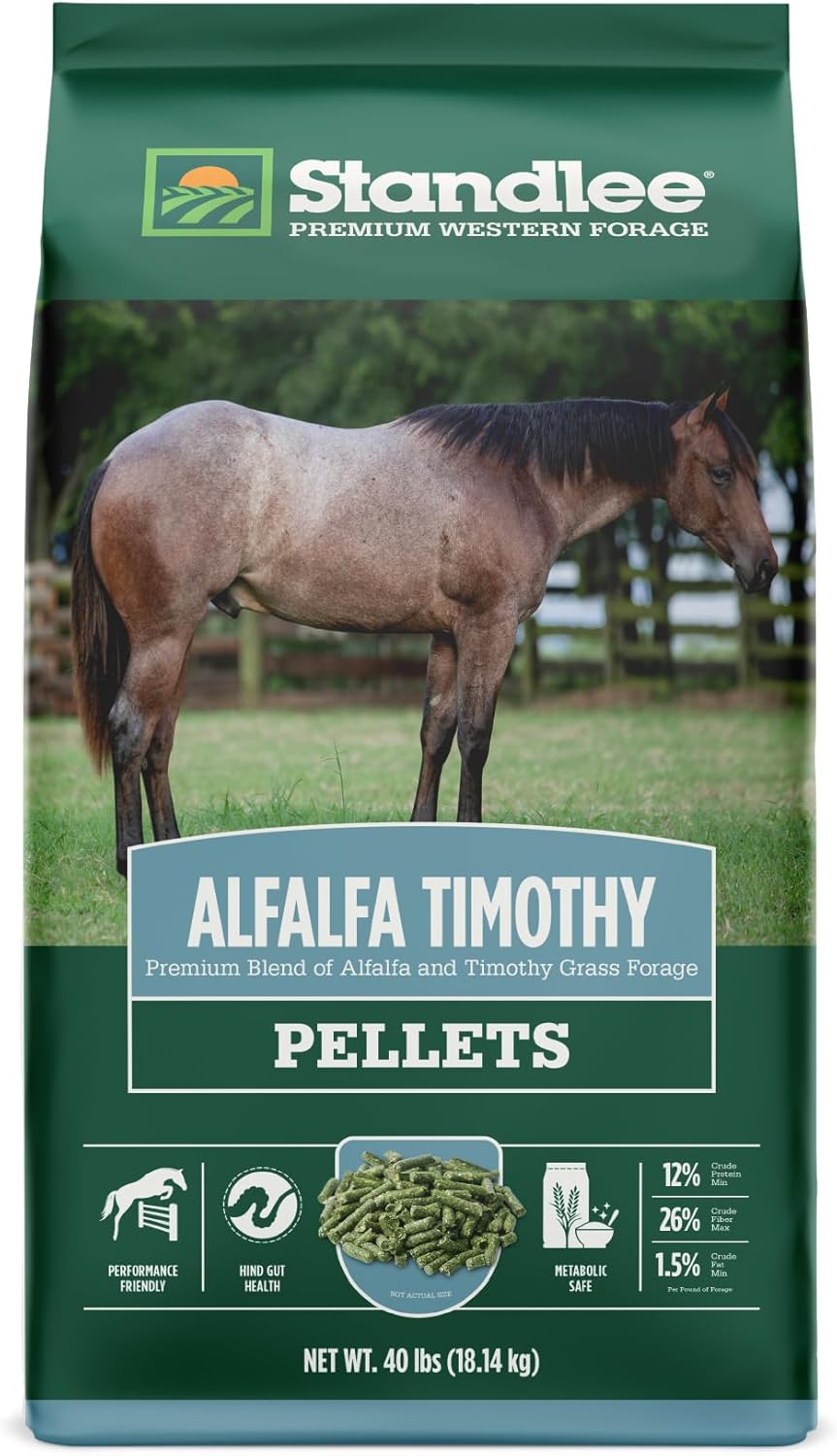 Standlee Alfalfa & Timothy Pellets, Alfalfa & Timothy Horse Feed, 40 lbs