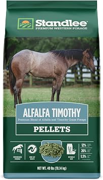 Standlee Alfalfa & Timothy Pellets, Alfalfa & Timothy Horse Feed, 40 lbs