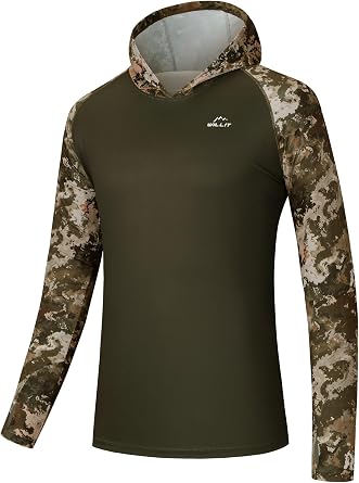 Willit Men's UPF 50+ Sun Protection Hoodie Lightweight Long Sleeve Fishing Shirt Loose Fit Swim Rash Guard